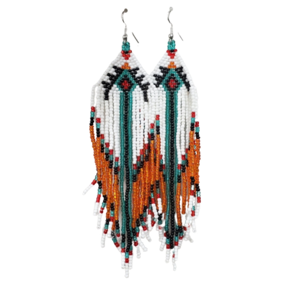 Indigenous Handmade Beaded Fringe Earrings